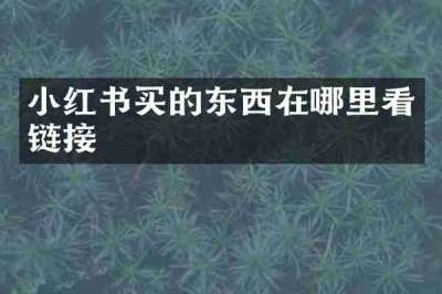 小红书买的东西在哪里看链接