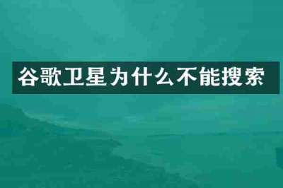 谷歌卫星为什么不能搜索