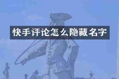 快手评论怎么隐藏名字