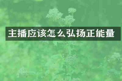主播应该怎么弘扬正能量