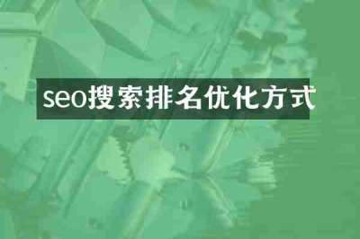 seo搜索排名优化方式