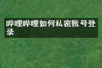 哔哩哔哩如何私密账号登录