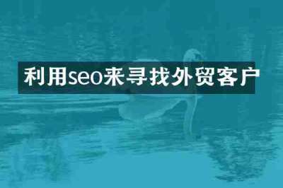 利用seo来寻找外贸客户