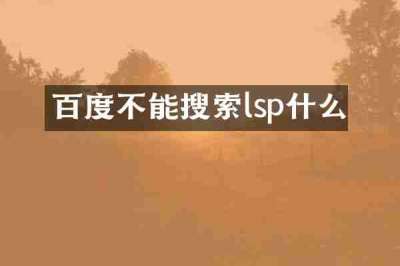 百度不能搜索lsp什么