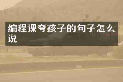 编程课夸孩子的句子怎么说