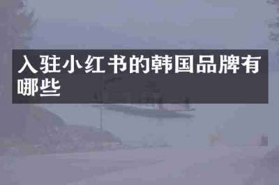 入驻小红书的韩国品牌有哪些