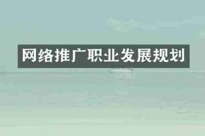 网络推广职业发展规划