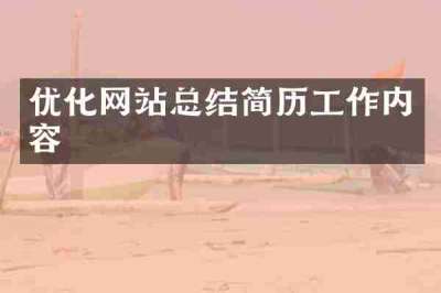 优化网站总结简历工作内容