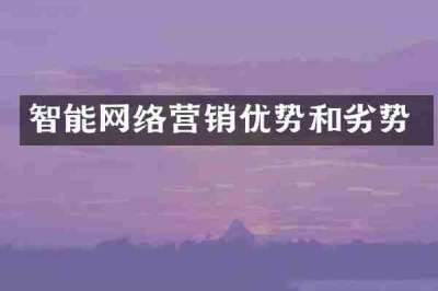 智能网络营销优势和劣势
