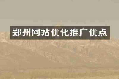 郑州网站优化推广优点