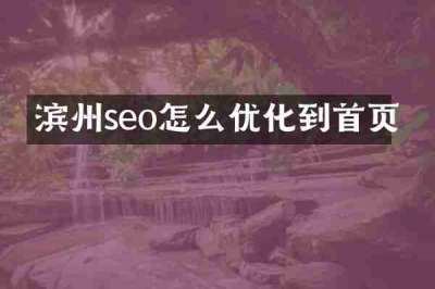 滨州seo怎么优化到首页
