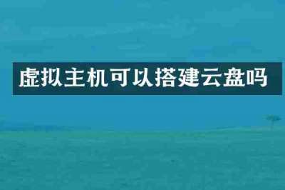虚拟主机可以搭建云盘吗