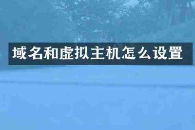 域名和虚拟主机怎么设置