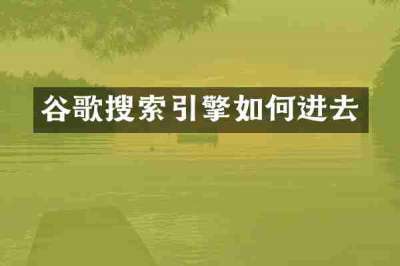 谷歌搜索引擎如何进去