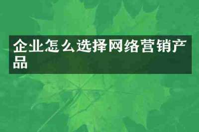 企业怎么选择网络营销产品