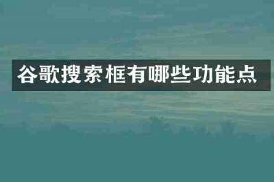 谷歌搜索框有哪些功能点