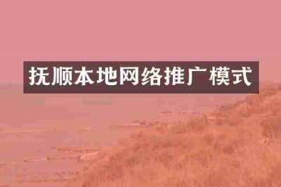 抚顺本地网络推广模式