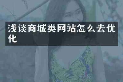 浅谈商城类网站怎么去优化