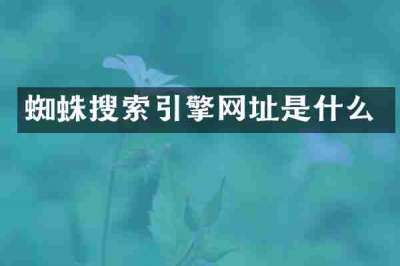 蜘蛛搜索引擎网址是什么