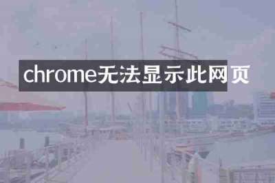 chrome无法显示此网页