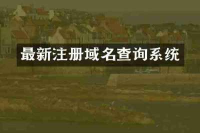 最新注册域名查询系统