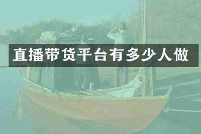 直播带货平台有多少人做
