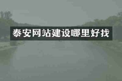 泰安网站建设哪里好找