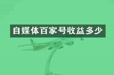 自媒体百家号收益多少