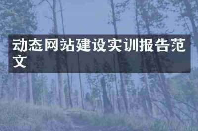 动态网站建设实训报告范文