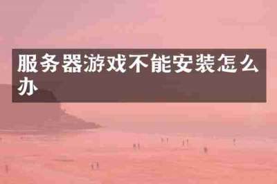 服务器游戏不能安装怎么办