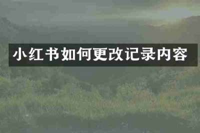 小红书如何更改记录内容