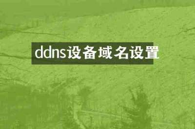 ddns设备域名设置