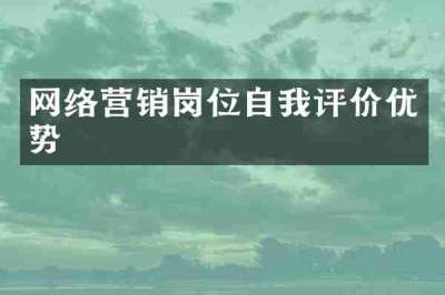 网络营销岗位自我评价优势