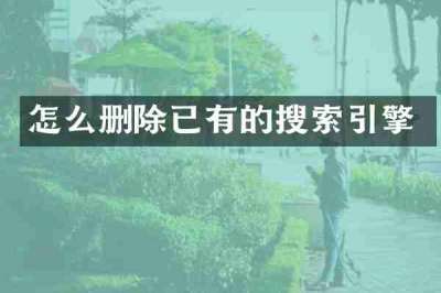 怎么删除已有的搜索引擎