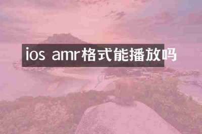 ios amr格式能播放吗