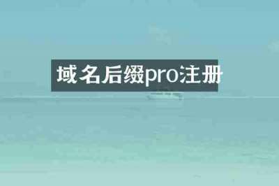 域名后缀pro注册