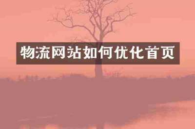 物流网站如何优化首页