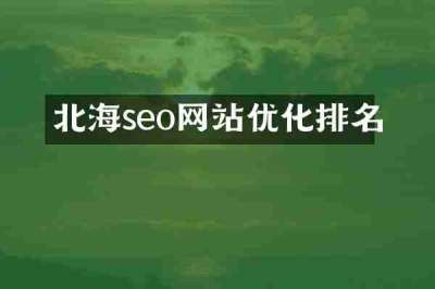 北海seo网站优化排名