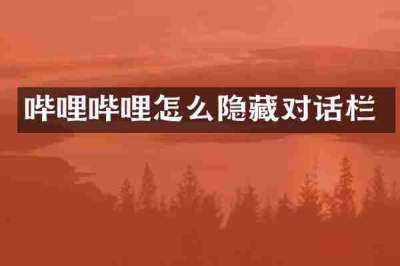 哔哩哔哩怎么隐藏对话栏