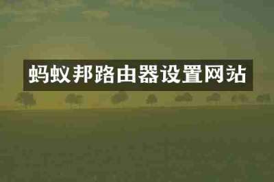 蚂蚁邦路由器设置网站