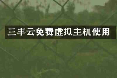 三丰云免费虚拟主机使用