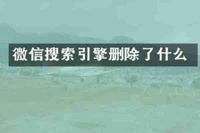 微信搜索引擎删除了什么