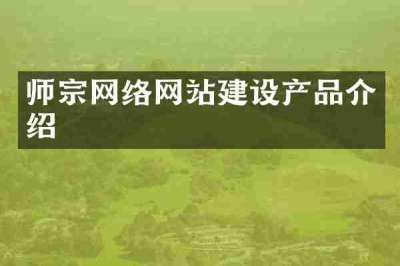 师宗网络网站建设产品介绍