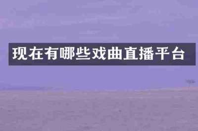 现在有哪些戏曲直播平台