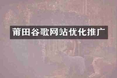 莆田谷歌网站优化推广