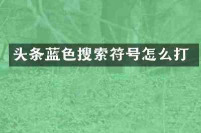 头条蓝色搜索符号怎么打