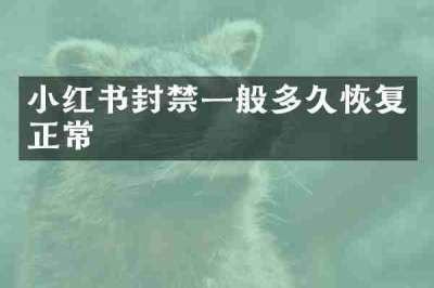 小红书封禁一般多久恢复正常
