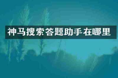 神马搜索答题助手在哪里