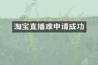 淘宝直播难申请成功