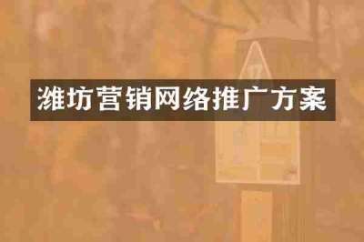 潍坊营销网络推广方案